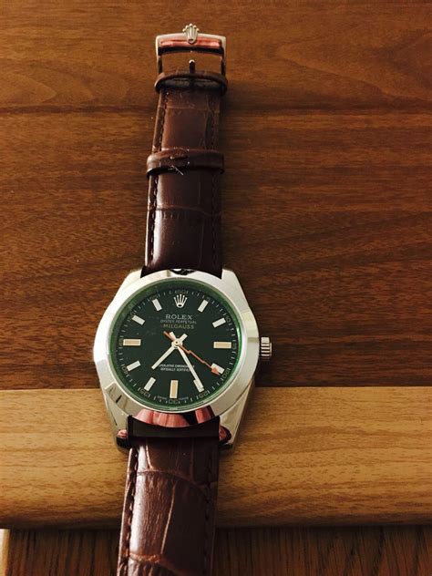 rolex milgauss strap|vintage rolex with leather strap.